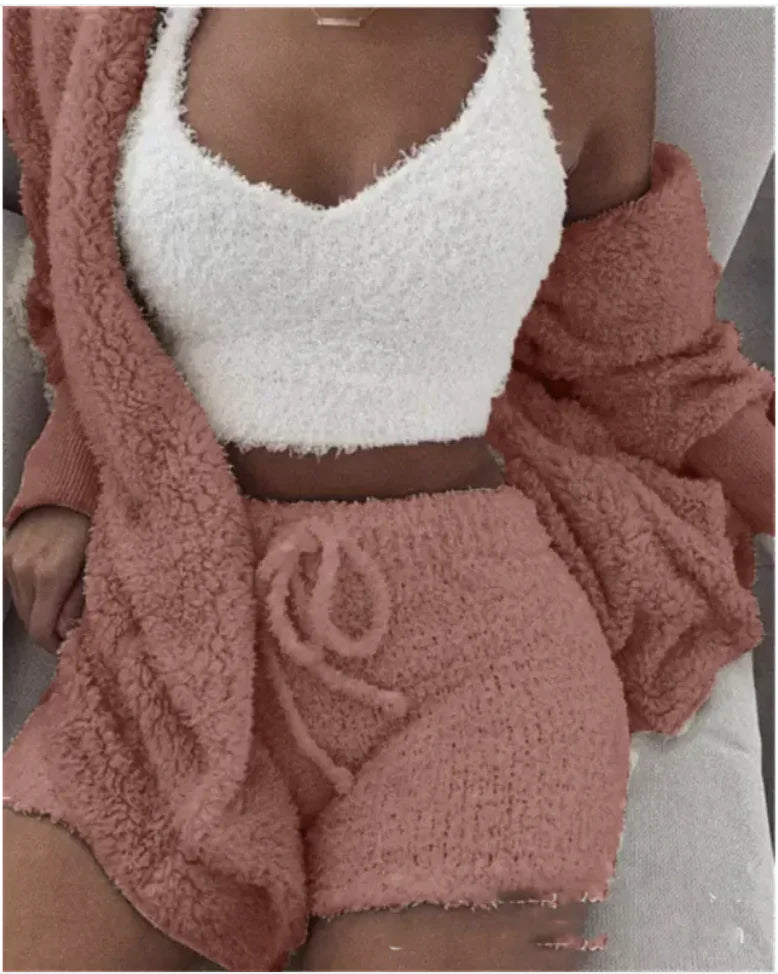 Fashion Plush 3-Piece Women's Loungewear Set