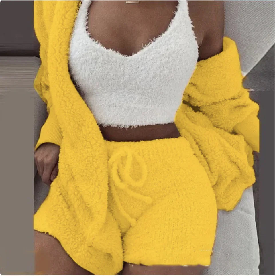 Fashion Plush 3-Piece Women's Loungewear Set