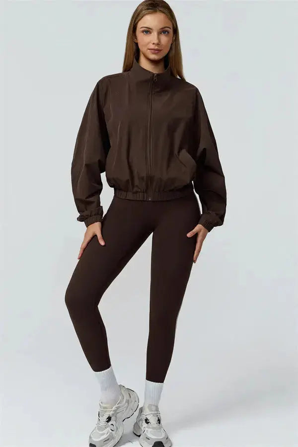 The Venus Zip Jacket Sports Bra Leggings 3-Piece Set Fitglutes Activewear Gymwear Sportswear & Workout Clothes