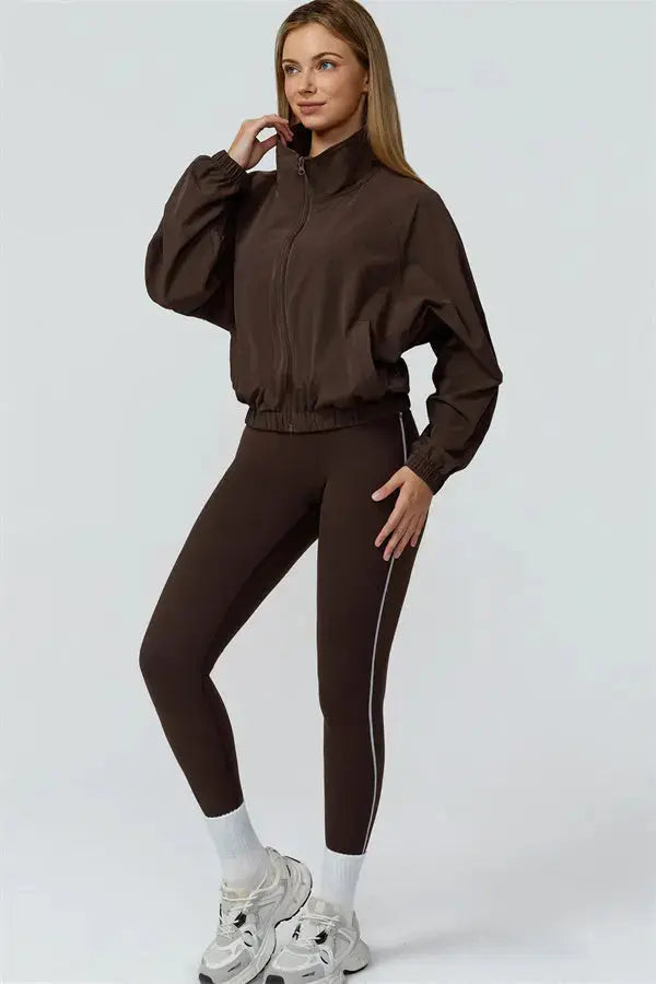 The Venus Zip Jacket Sports Bra Leggings 3-Piece Set Fitglutes Activewear Gymwear Sportswear & Workout Clothes