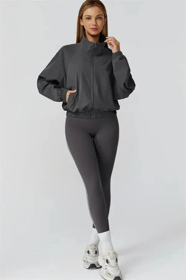 The Venus Zip Jacket Sports Bra Leggings 3-Piece Set Fitglutes Activewear Gymwear Sportswear & Workout Clothes