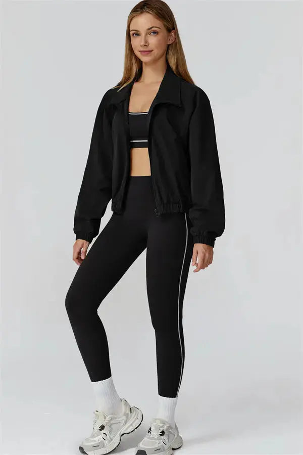 The Venus Zip Jacket Sports Bra Leggings 3-Piece Set Fitglutes Activewear Gymwear Sportswear & Workout Clothes