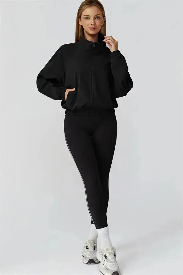 The Venus Zip Jacket Sports Bra Leggings 3-Piece Set Fitglutes Activewear Gymwear Sportswear & Workout Clothes