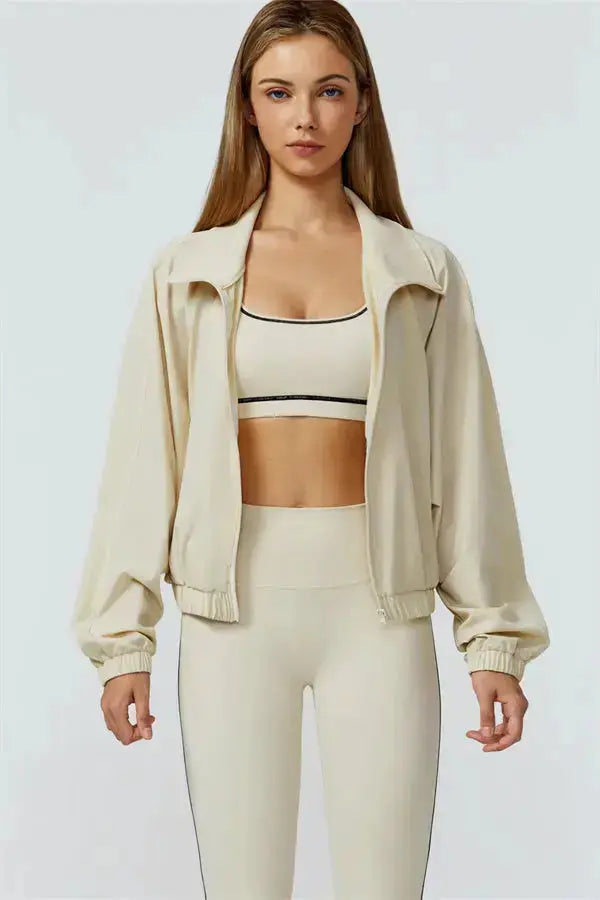 The Venus Zip Jacket Sports Bra Leggings 3-Piece Set Fitglutes Activewear Gymwear Sportswear & Workout Clothes