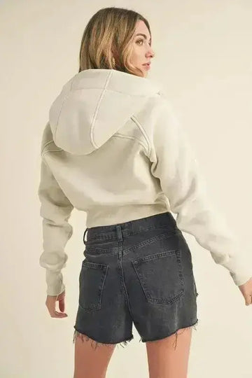 Flairé™ Cropped Zip Up Hoodie Femstylo