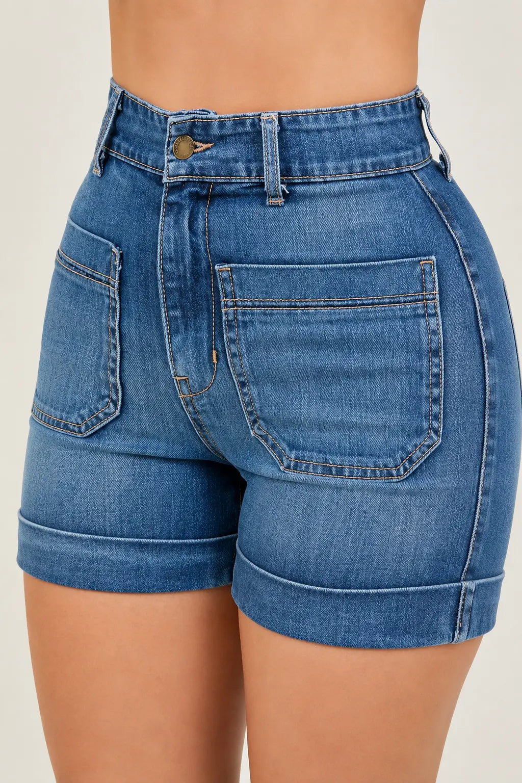 Flairé™ High Waisted Denim Shorts | Dark Wash Shorts Hypes Inventory