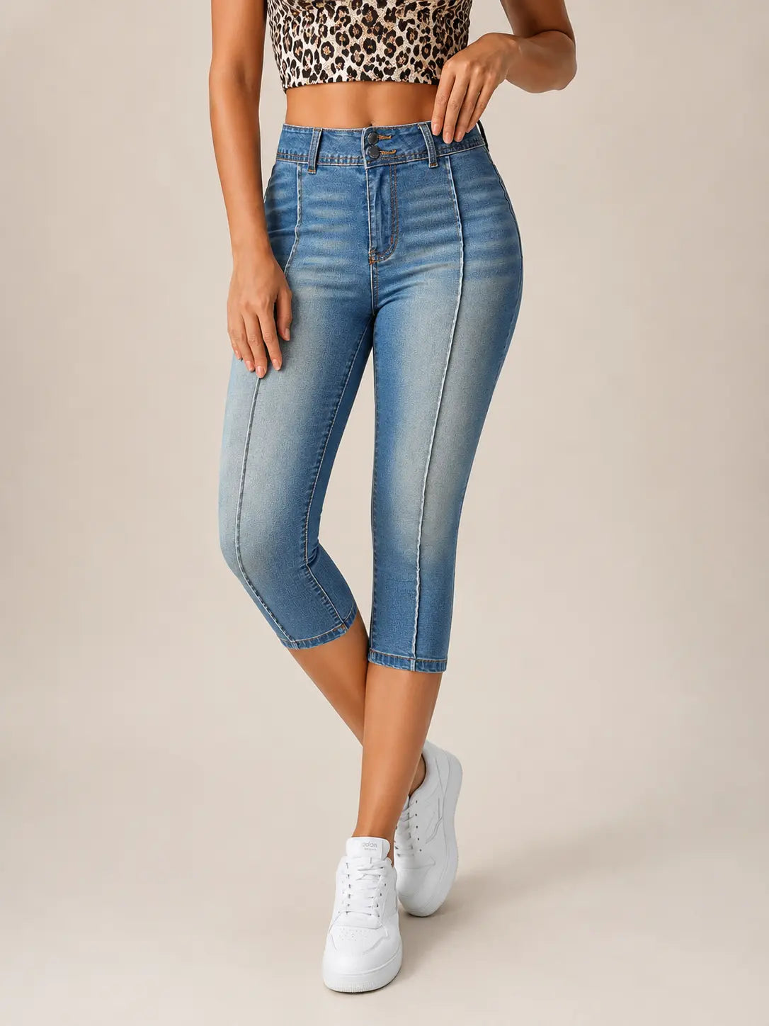 Flairé™ Mid Rise Skinny Capri Jeans – Stretchy Front Seam Denim Hypes Inventory