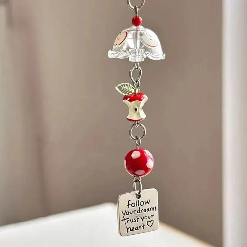 Cute apple and watermelon fruit keychain charm from Hypes Inventory, perfect for Y2K bag accessories for women.