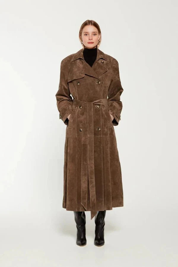 Women’s Quilted Trench Coat – Elegant Winter Outerwear