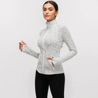 Women's Nylon Stretch Zip-Up Yoga Jacket for Fall/Winter