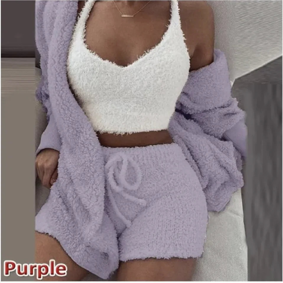 Fashion Plush 3-Piece Women's Loungewear Set
