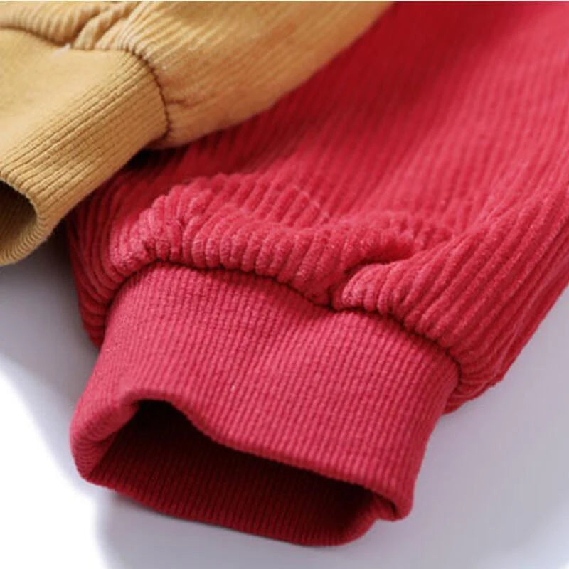 Unisex Oversized Corduroy Patchwork Jacket | Warm Retro Colorblock Coat for Autumn & Winter