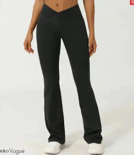High-Waisted Crossover Flare Leggings (One Pair) Hypes Inventory