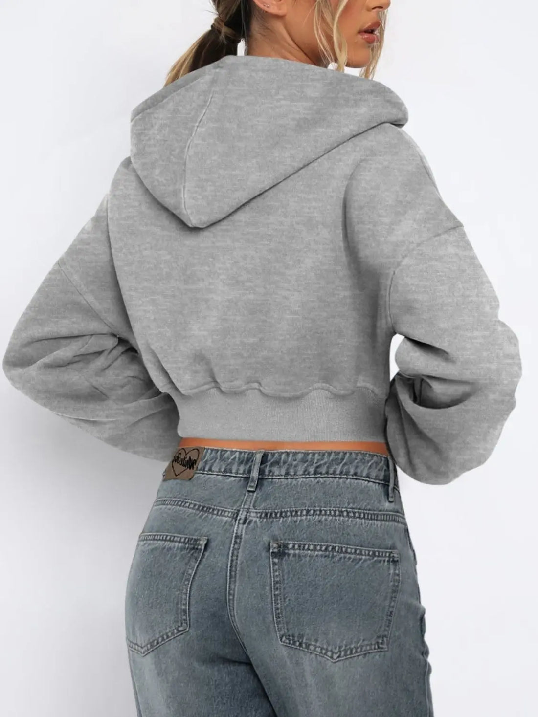 Hooded Cropped Jacket | Zip Up Long Sleeve Jacket Wild and Free Boutique
