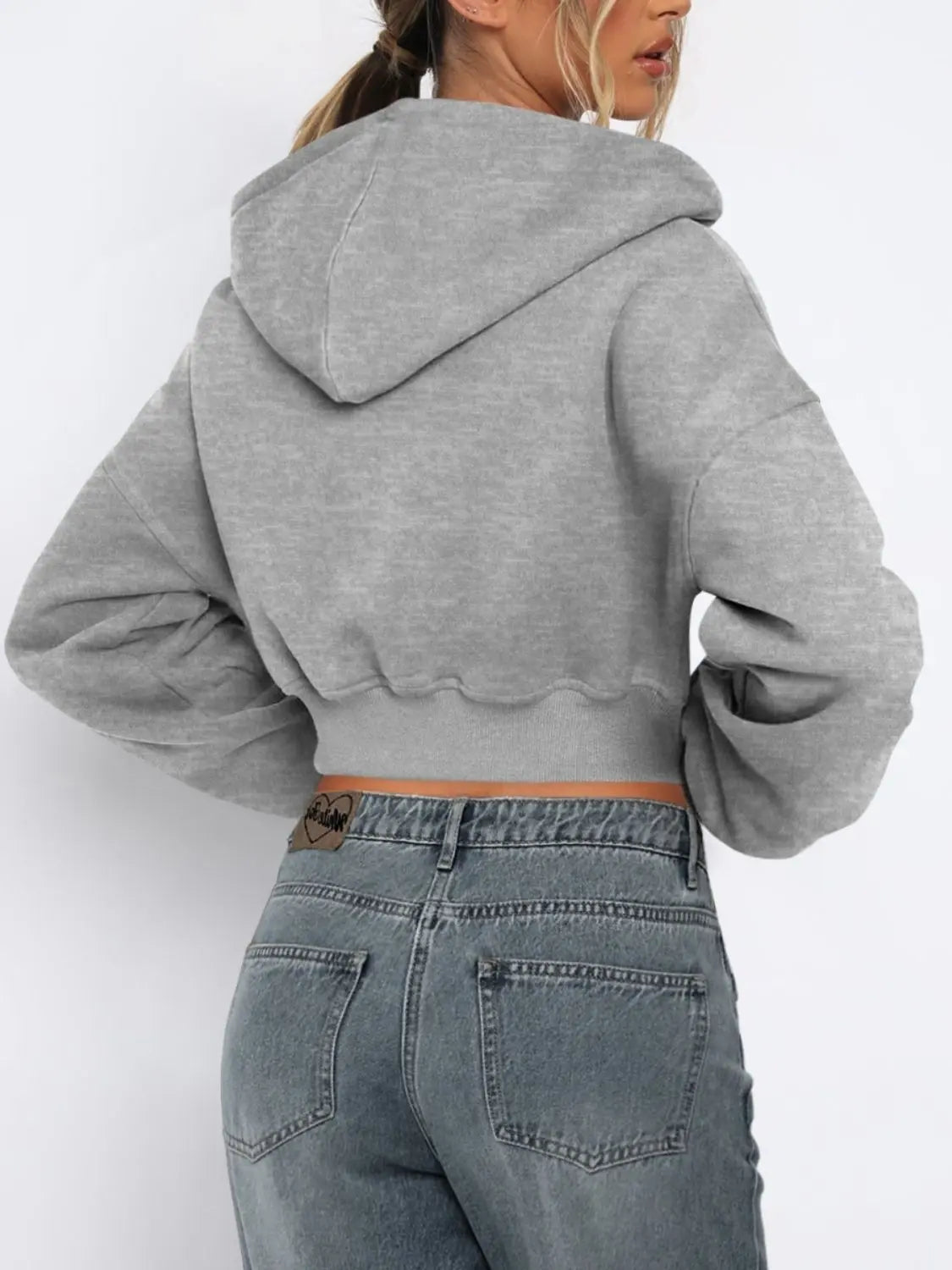 Hooded Cropped Jacket | Zip Up Long Sleeve Jacket Wild and Free Boutique