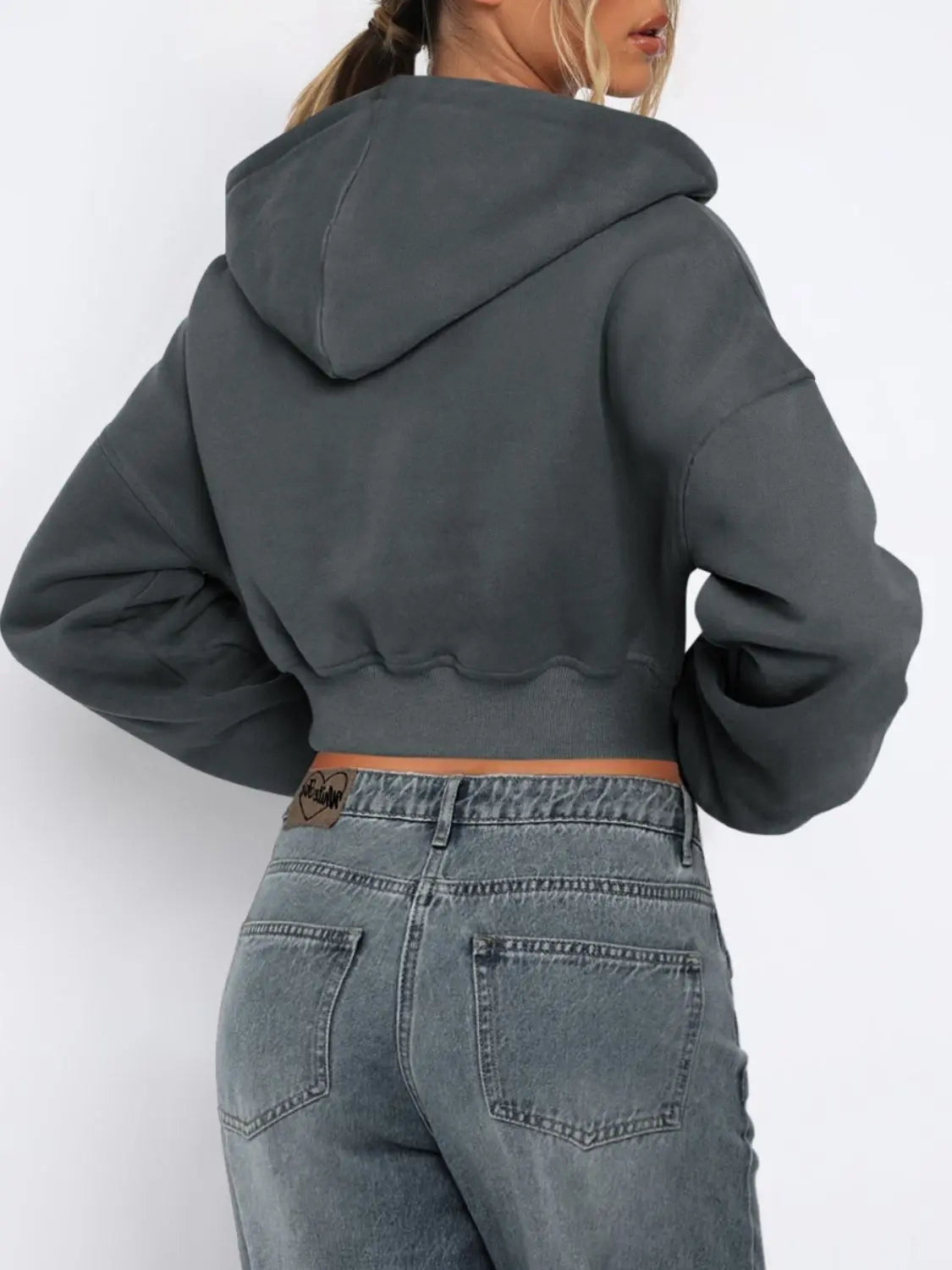 Hooded Cropped Jacket | Zip Up Long Sleeve Jacket Wild and Free Boutique