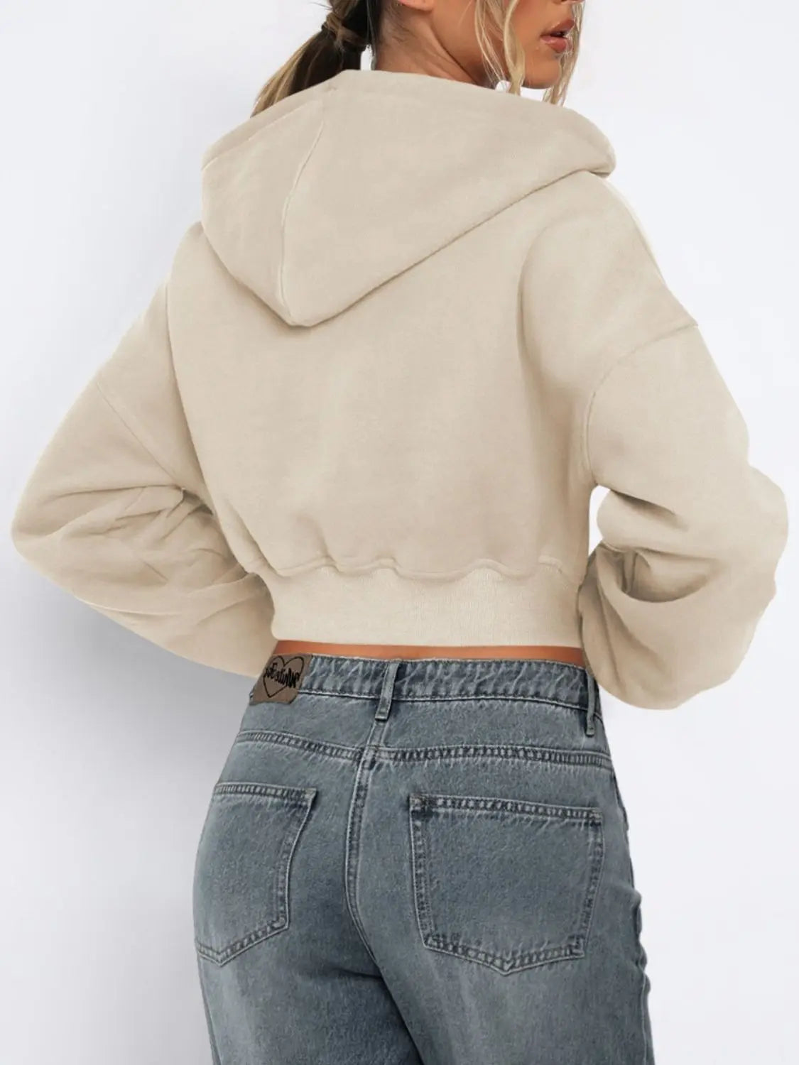 Hooded Cropped Jacket | Zip Up Long Sleeve Jacket Wild and Free Boutique
