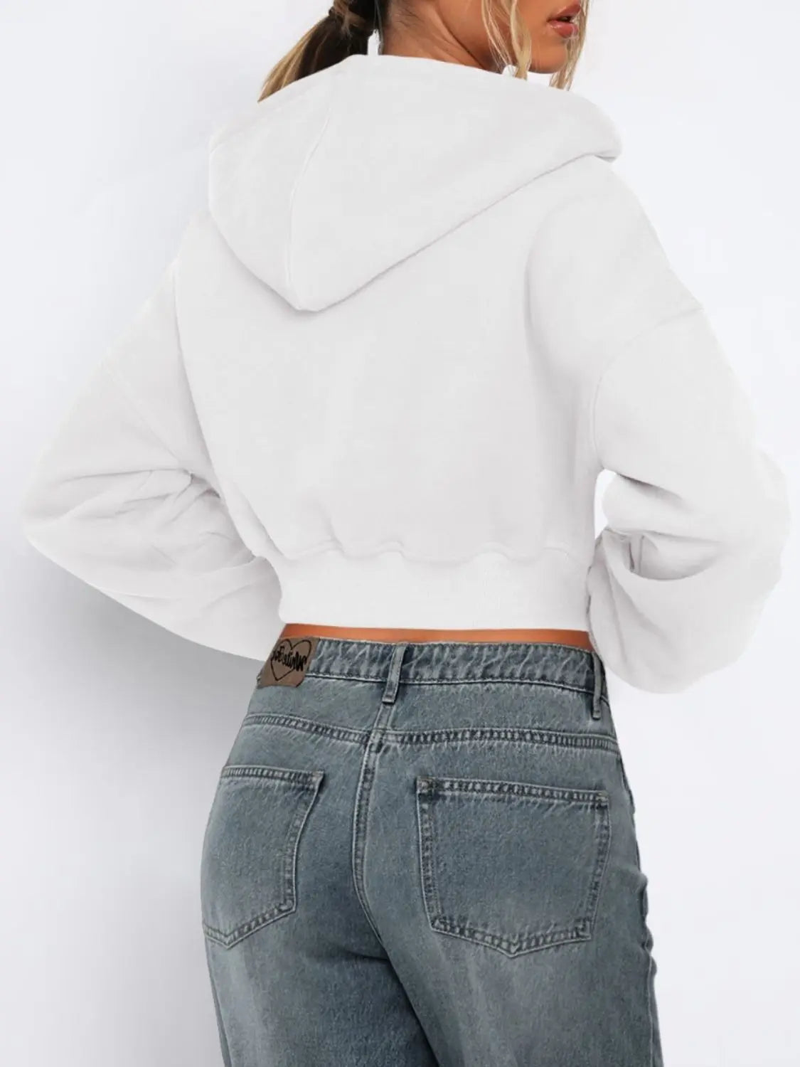 Hooded Cropped Jacket | Zip Up Long Sleeve Jacket Wild and Free Boutique