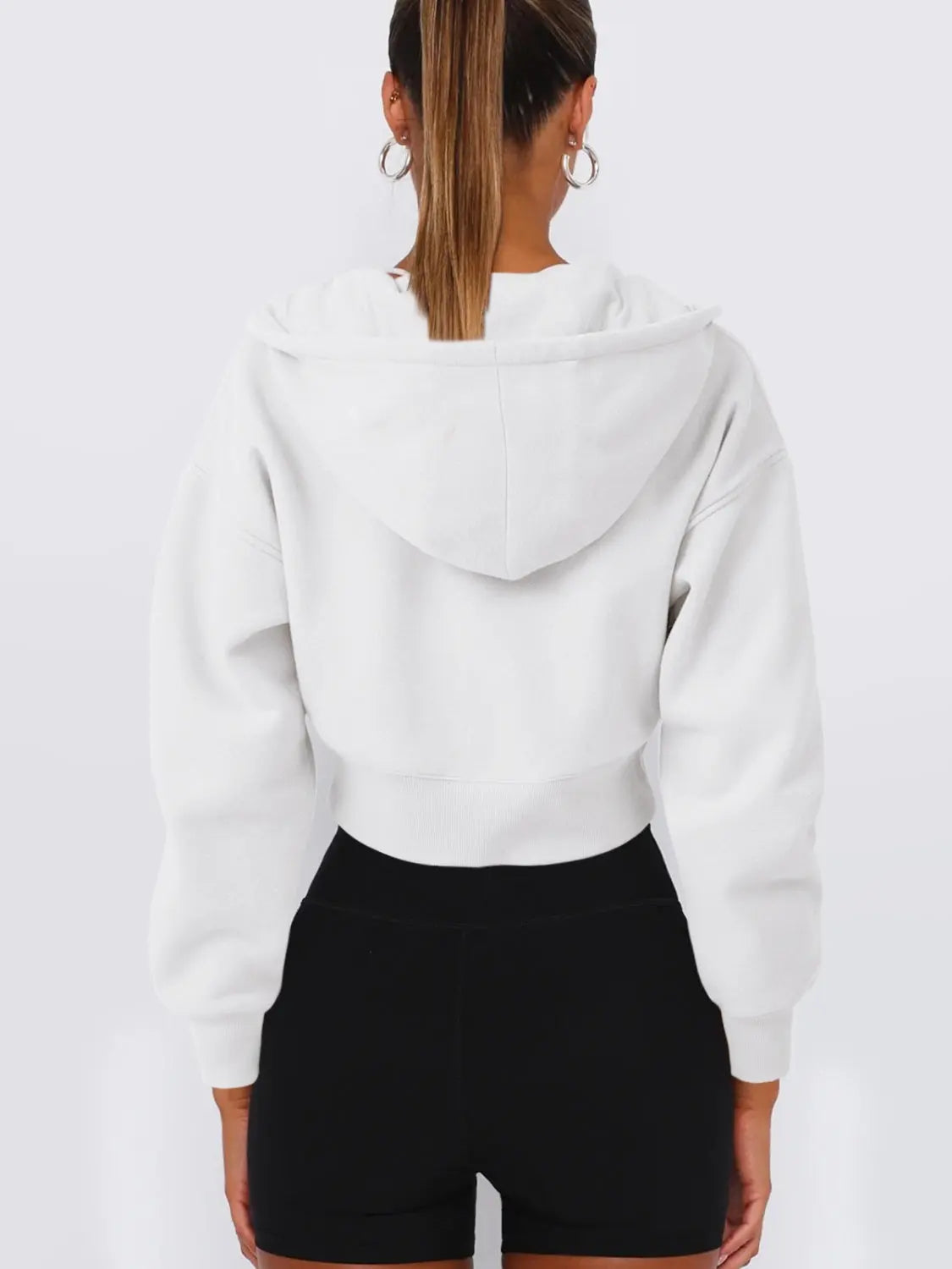 Hooded Cropped Jacket | Zip Up Long Sleeve Jacket Wild and Free Boutique