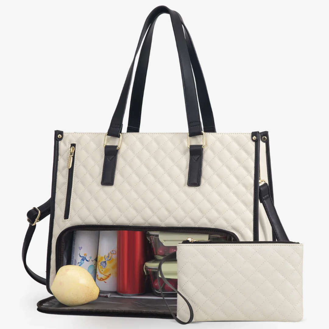 Insulated Lunch & Laptop Bag – Stylish 2-in-1 Work & Travel Tote