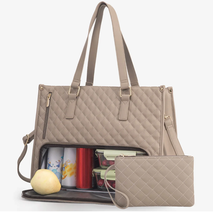 Insulated Lunch & Laptop Bag – Stylish 2-in-1 Work & Travel Tote