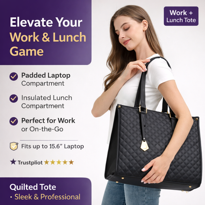 Insulated Lunch & Laptop Bag – Stylish 2-in-1 Work & Travel Tote