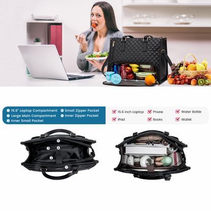 Insulated Lunch & Laptop Bag – Stylish 2-in-1 Work & Travel Tote