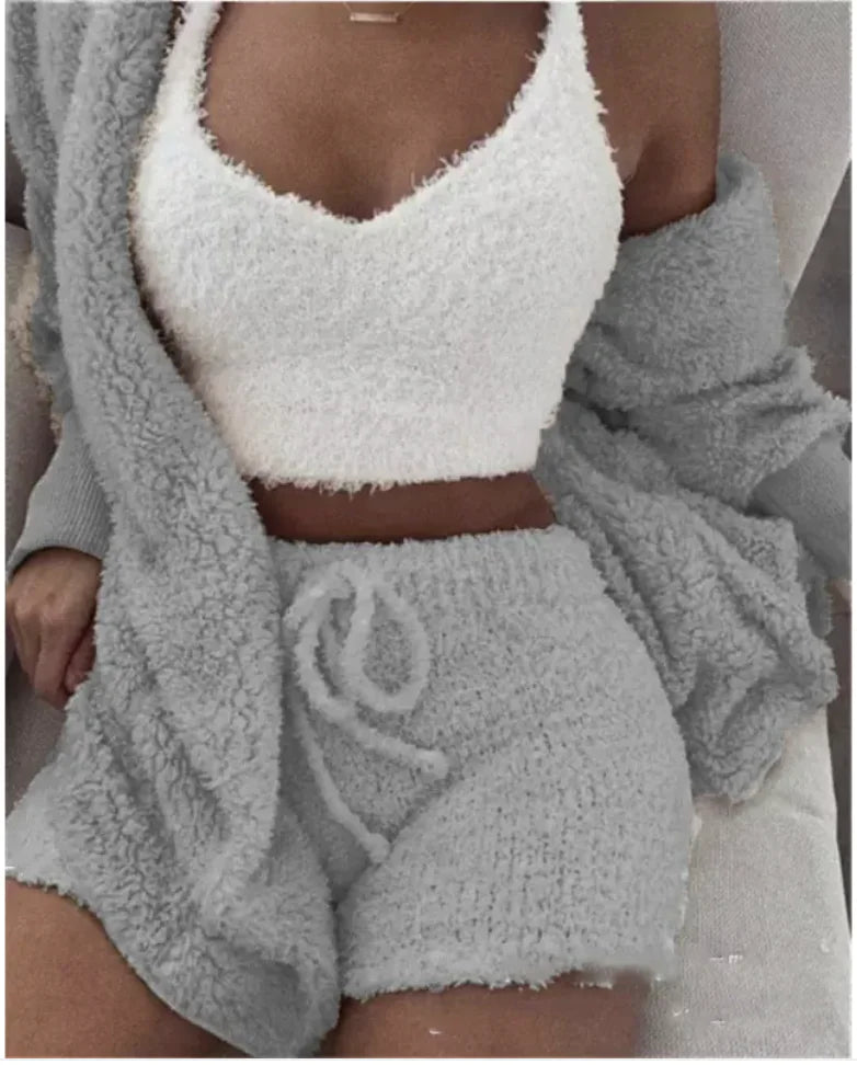 Fashion Plush 3-Piece Women's Loungewear Set