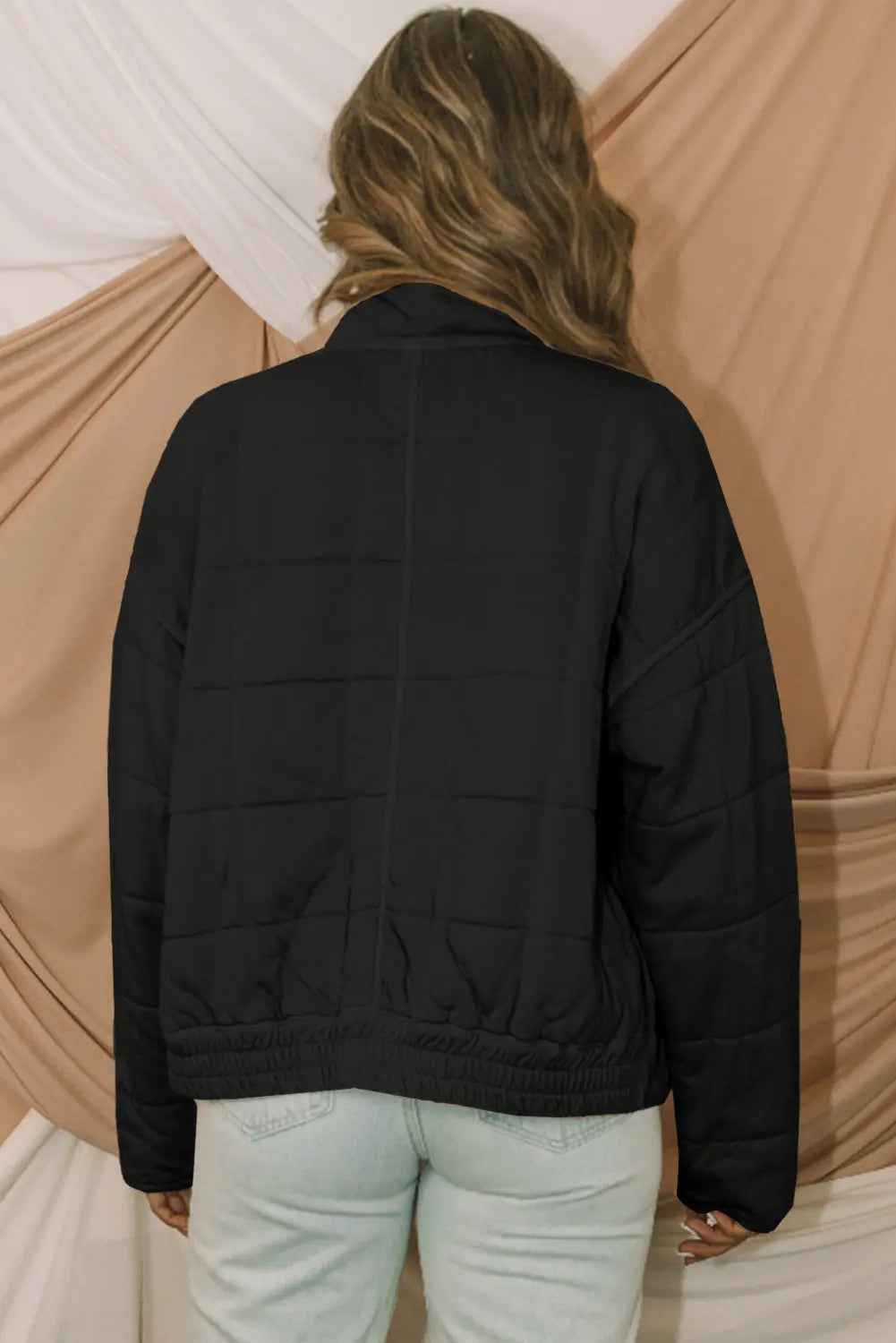 Khaki Zip-Up Pocket Quilted Jacket Wild and Free Boutique
