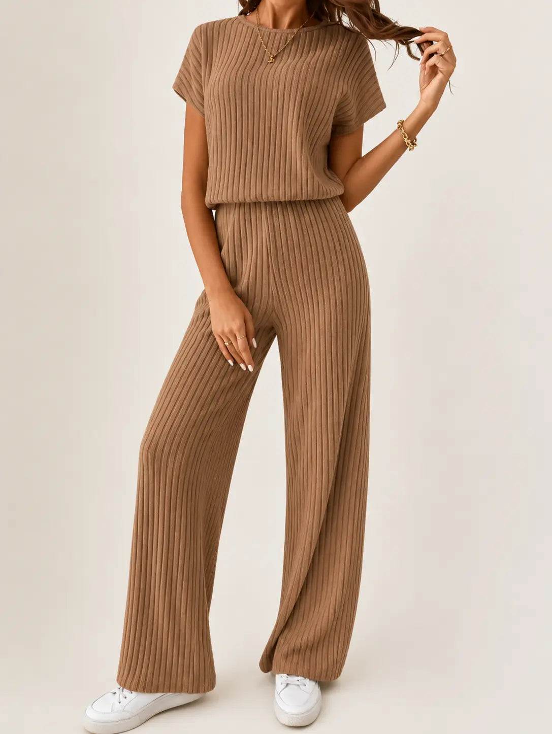 Khaki Cozy Knit Lounge Set