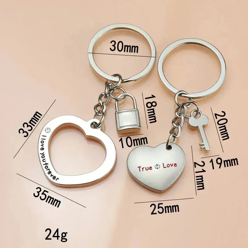Hypes Inventory love couple keychain pendant with heart design, perfect for Valentine’s Day or special occasions.