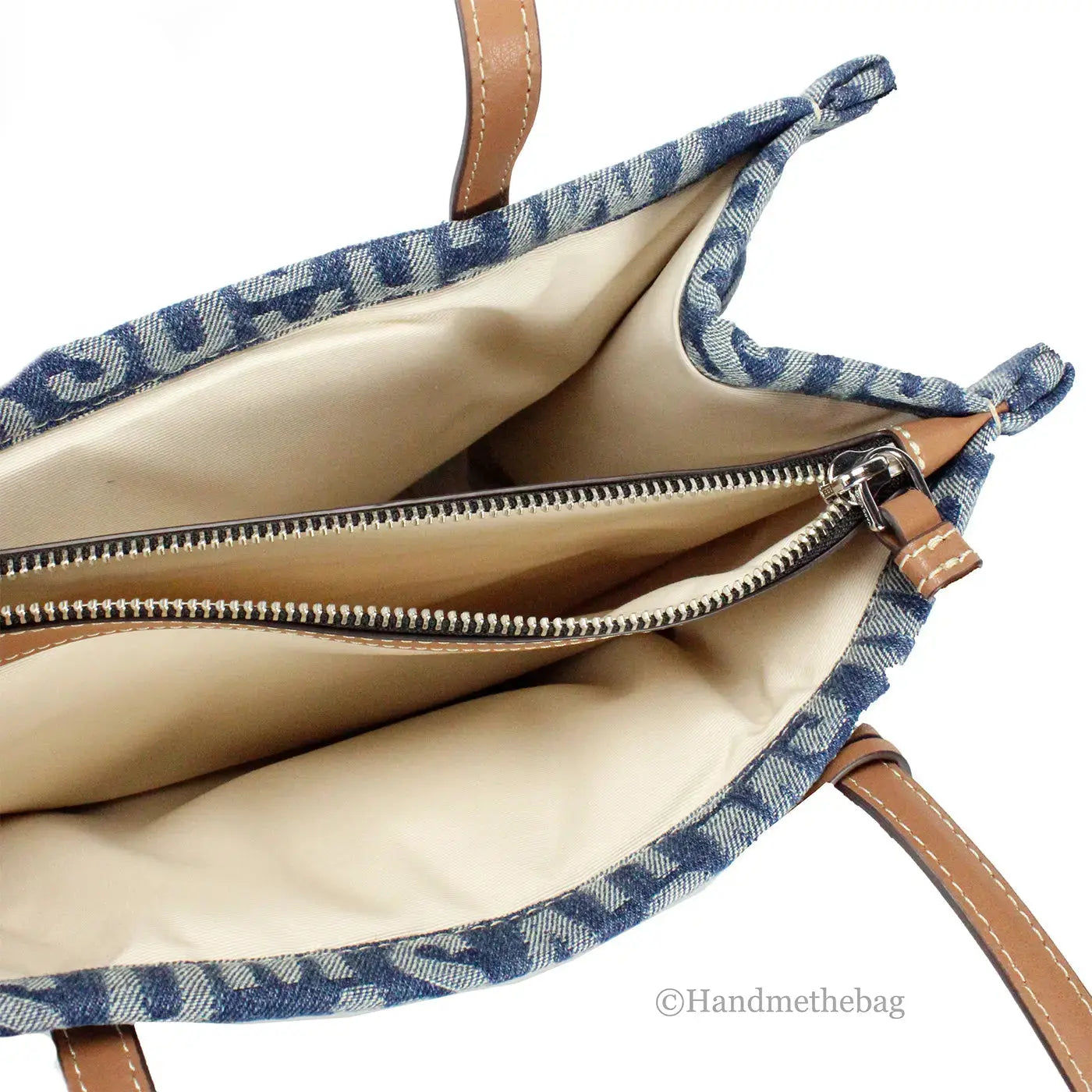Marc Jacobs The Washed Monogram Denim Grind Canvas Tote Hypes Inventory