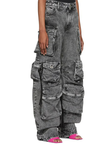 Retro Baggy Cargo Pants | Y2K High-Waisted Streetwear with Pockets for Women