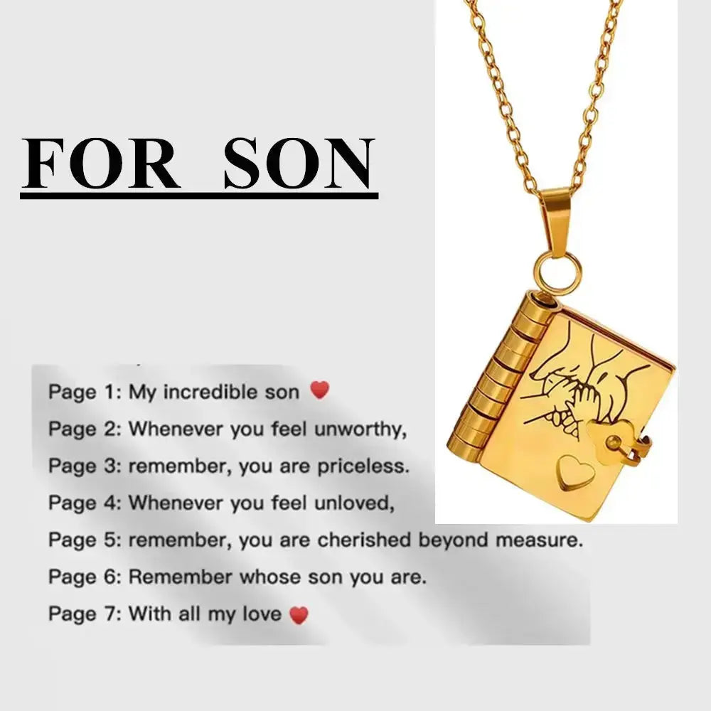 Openable book locket necklace by Hypes Inventory, a graduation gift for loved ones featuring a detailed open book design.
