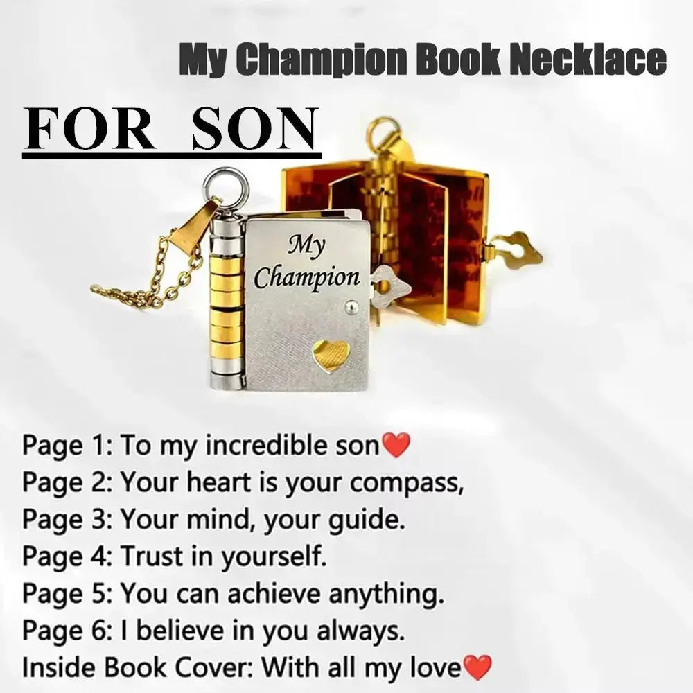 Hypes Inventory openable book locket necklace, a graduation gift for daughter, son, or loved ones, featuring a detailed book design.