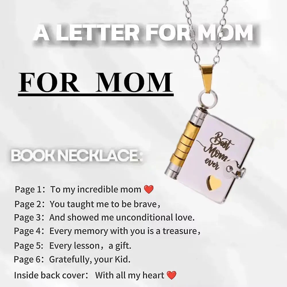 Hypes Inventory openable book locket necklace, a graduation gift for daughter, son, or loved ones, with a detailed book-shaped pendant.