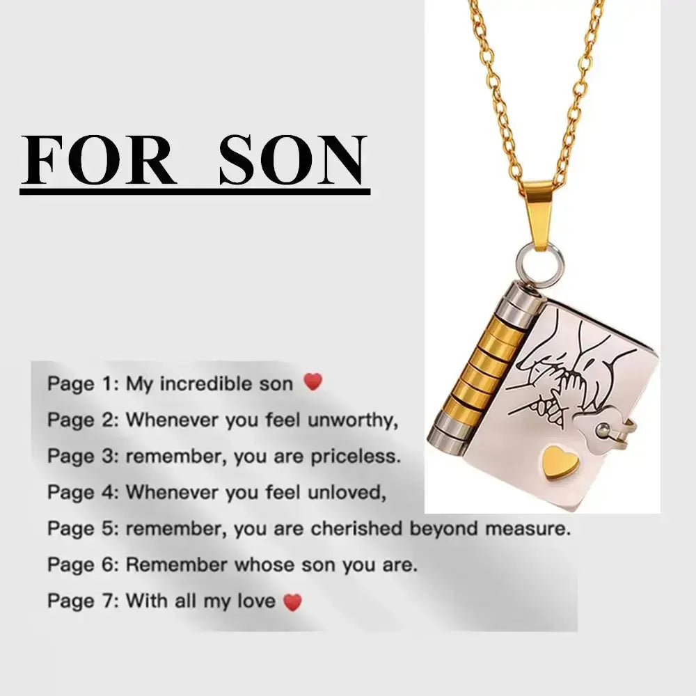 Openable book locket necklace by Hypes Inventory, featuring a detailed design perfect for graduation gift for daughter, son, or loved ones.