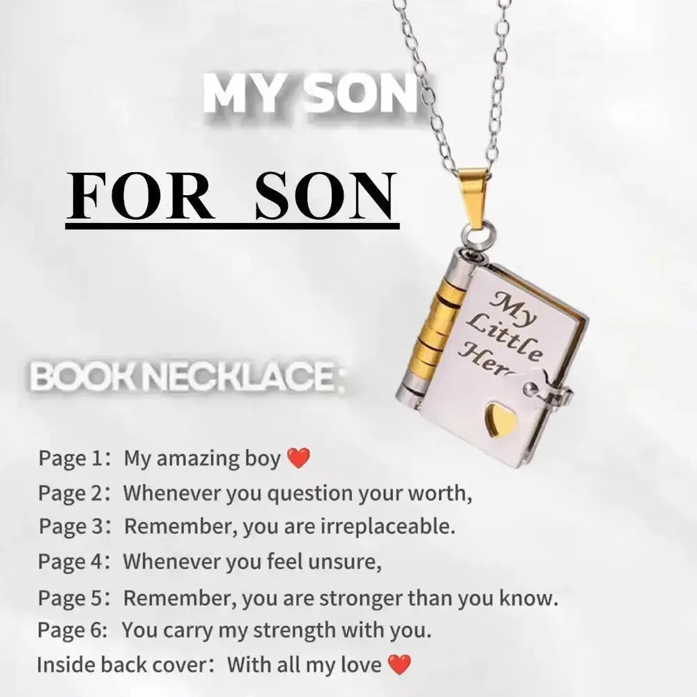 Hypes Inventory openable book locket necklace, a graduation gift for daughter and son, featuring a detailed book pendant design.