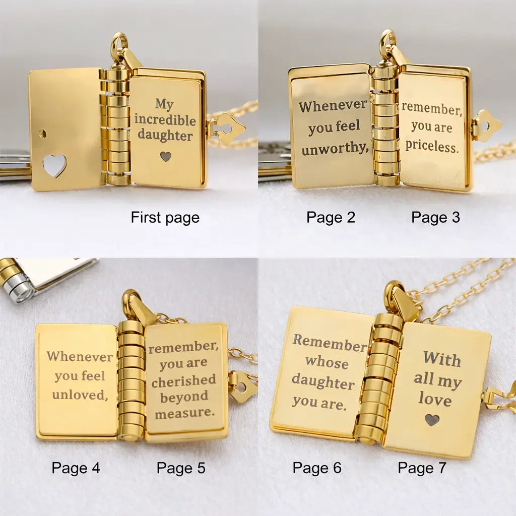 Openable Book Locket Necklace – Graduation Gift for Daughter, Son & Loved Ones - Hypes Inventory