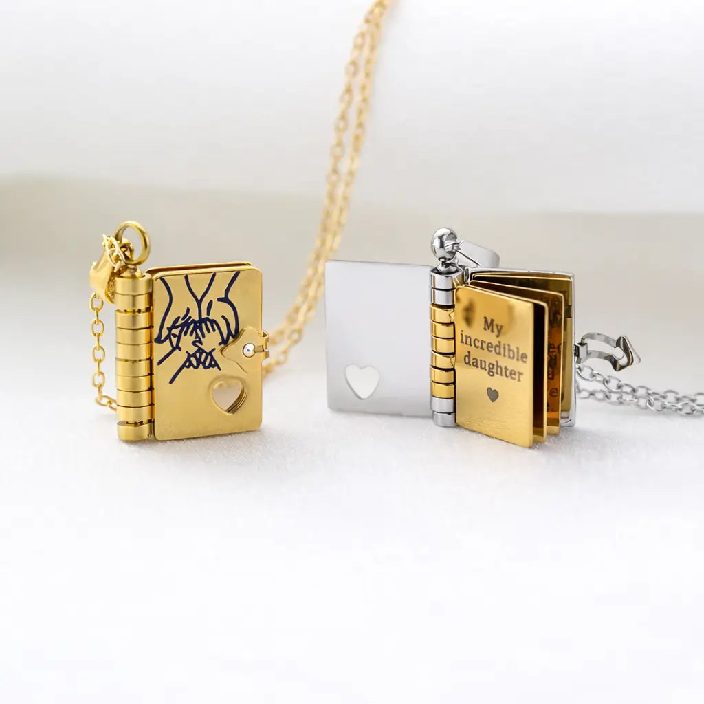Openable Book Locket Necklace – Graduation Gift for Daughter, Son & Loved Ones - Hypes Inventory