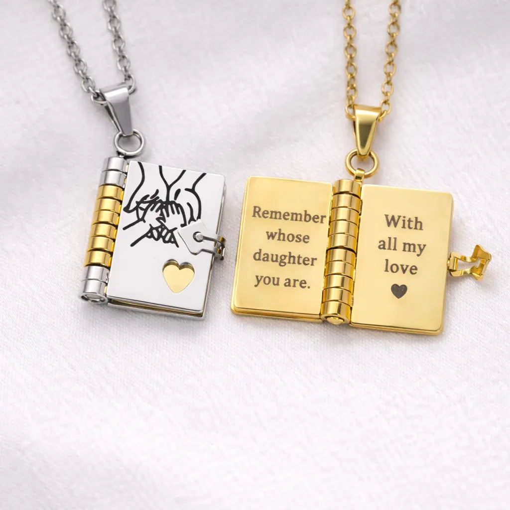 Openable Book Locket Necklace – Graduation Gift for Daughter, Son & Loved Ones - Hypes Inventory