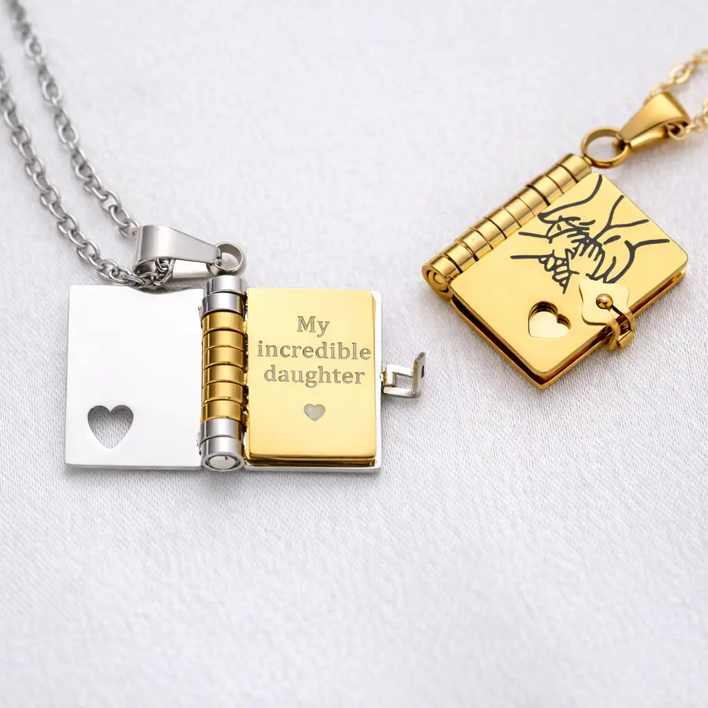 Openable Book Locket Necklace – Graduation Gift for Daughter, Son & Loved Ones - Hypes Inventory