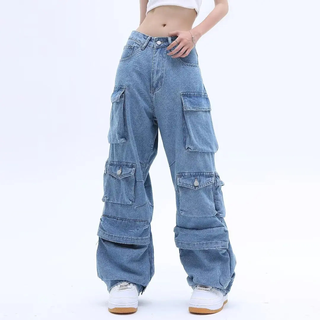 Wide-Leg Denim Pants | Y2K Streetwear Jeans for Men & Women – Trendy 2025 Collection