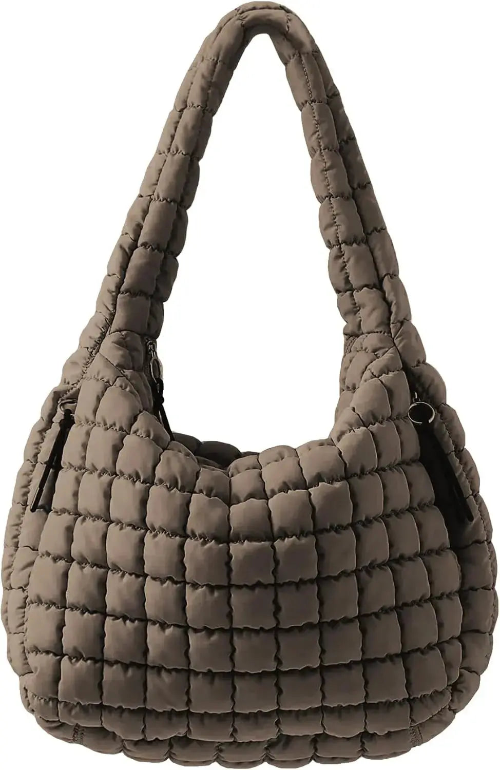 Army green puffer tote bag by Hypes Inventory, quilted crossbody style perfect for travel, gym, work, or school.