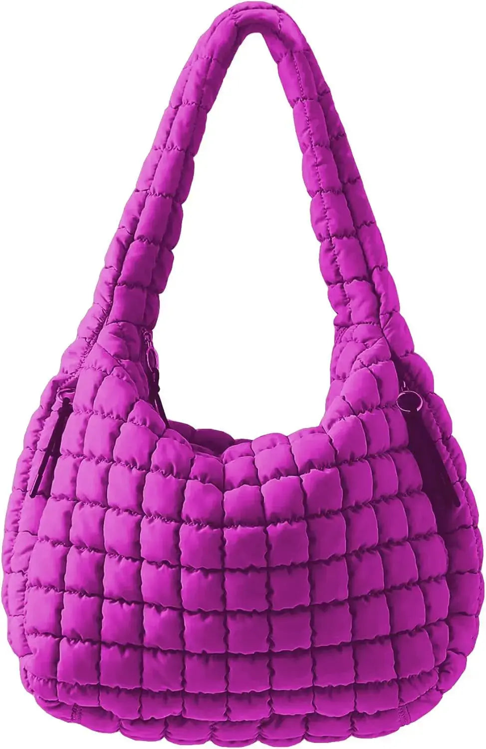 Hypes Inventory quilted army green puffer tote bag with crossbody strap, ideal for travel, gym, work, or school.