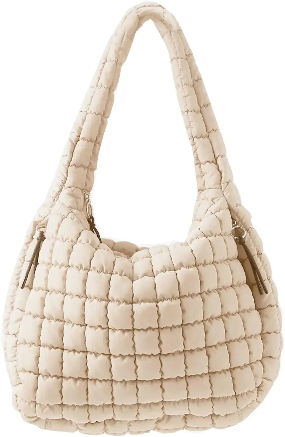 Hypes Inventory army green quilted puffer tote bag for women, versatile crossbody bag for travel, gym, work, and school.