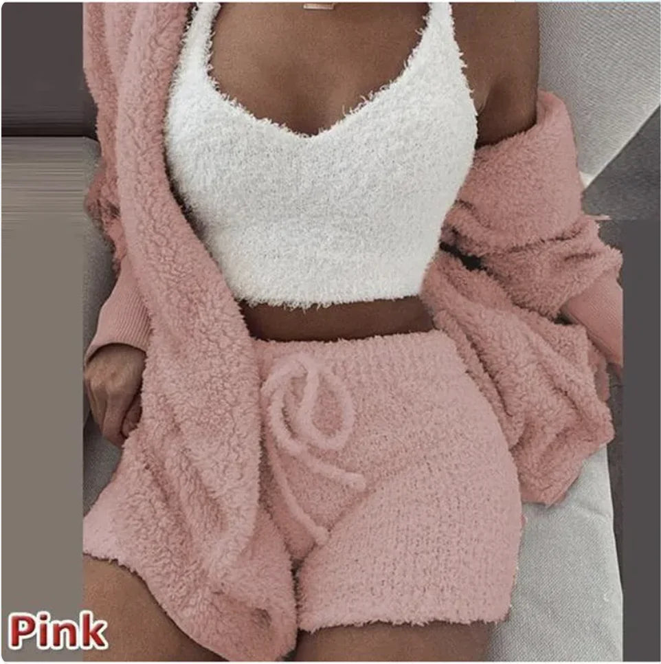 Fashion Plush 3-Piece Women's Loungewear Set
