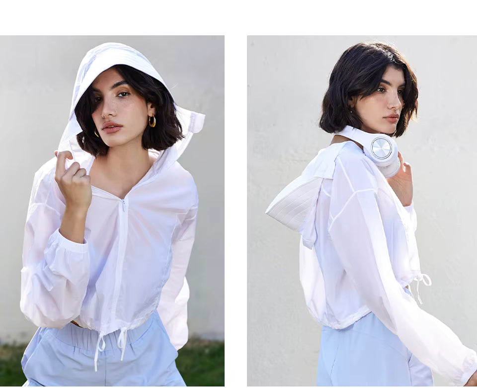 Sheer Hooded Long Sleeve Casual Cover-Up Top