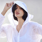 New Lightweight Yoga Jacket Loose Hooded Drawstring Sport Top Women'S Thin Casual Outdoor Long Sleeve Summer Jacket