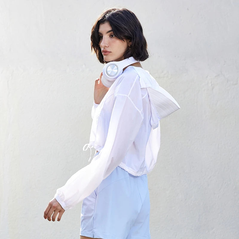 New Lightweight Yoga Jacket Loose Hooded Drawstring Sport Top Women'S Thin Casual Outdoor Long Sleeve Summer Jacket